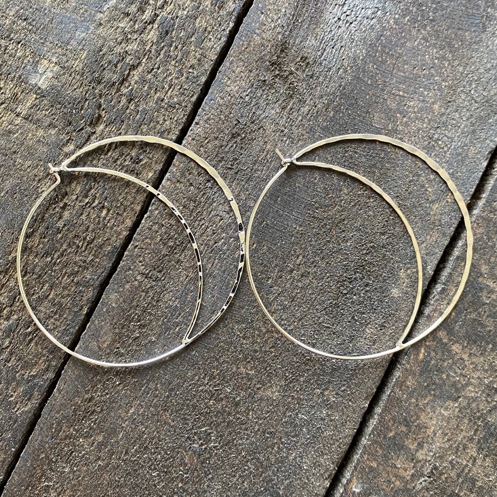 NWOT Silver Double Hoop Earrings